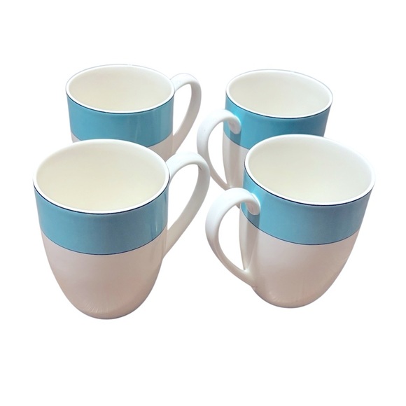Kate Spade New York Rutherford Circle Turquoise Lenox 4 Piece Mug Set - Picture 1 of 7